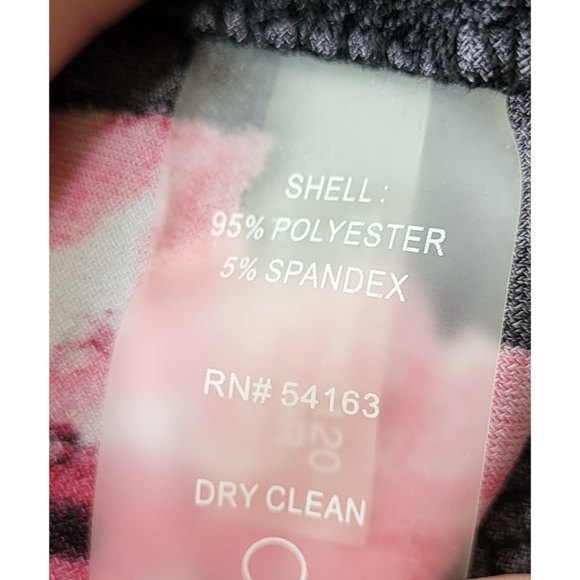 Tommy Hilfiger Black and Pink/Red Floral Bell Sleeves Dress,  2 - Picture 5 of 7